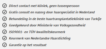 Haartransplantatie Turkije: Internationale top 20 Kliniek
